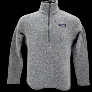 Patagonia Womens Outdoor Hiking Sweater Quarter-Zip Fleece Pullover Gray Size S